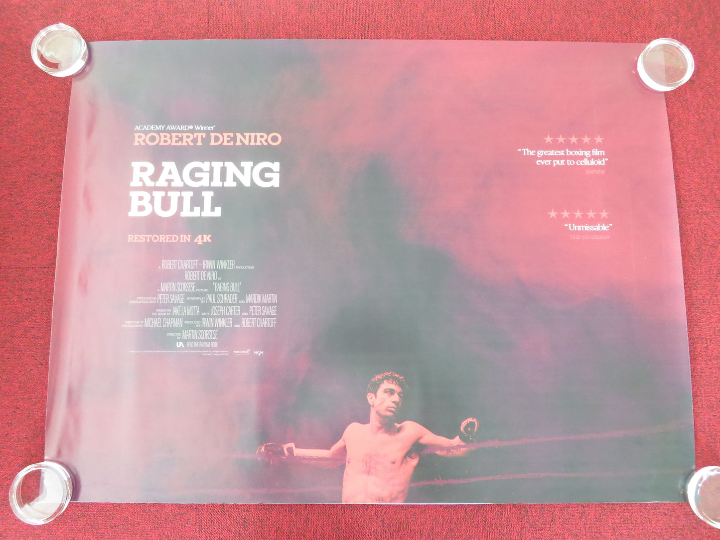 Raging Bull - 4K Restoration UK Quad Rolled Poster Robert De Niro Joe Pesci 1980 Movie posters