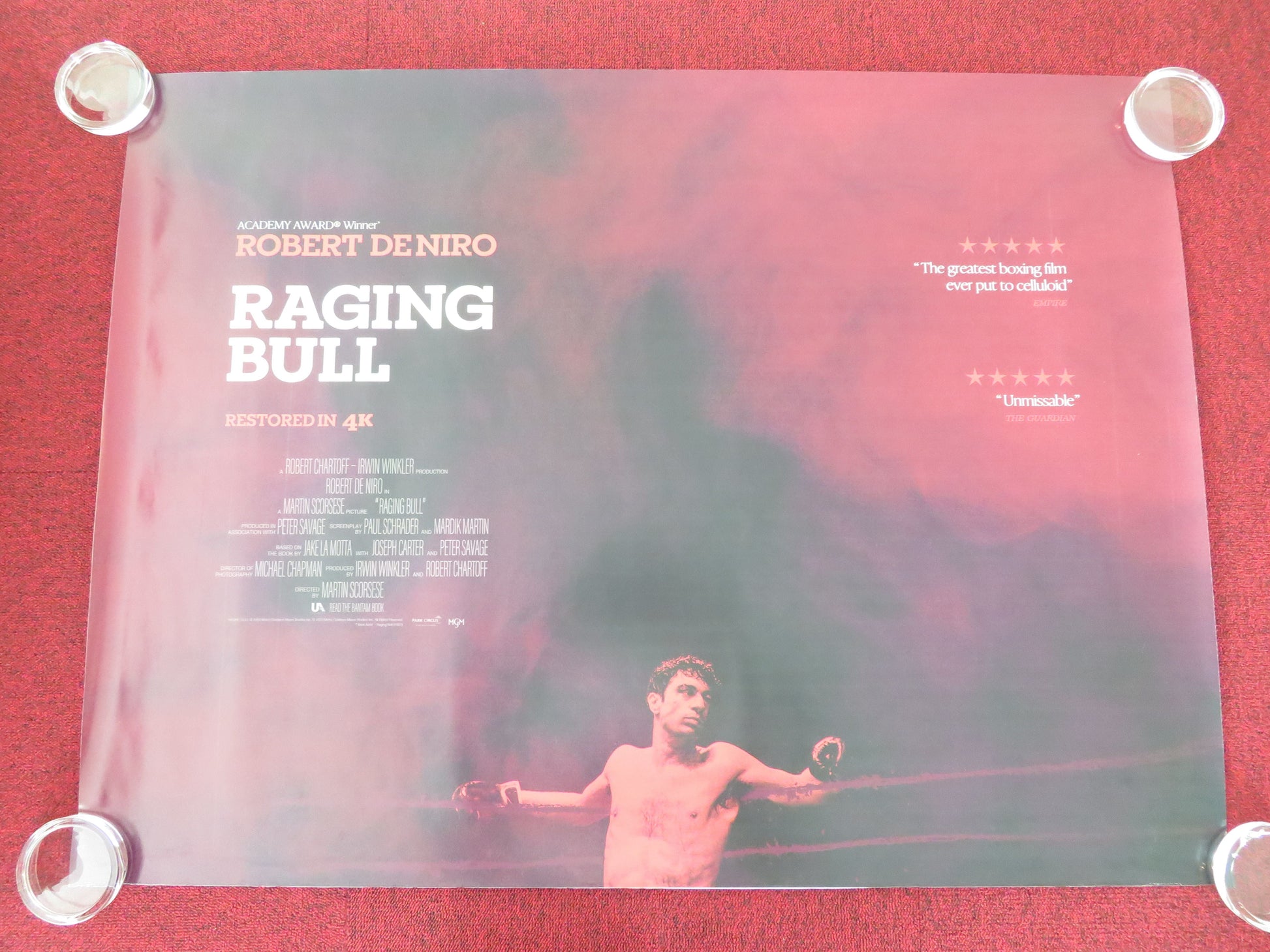 Raging Bull - 4K Restoration UK Quad Rolled Poster Robert De Niro Joe Pesci 1980 Movie posters