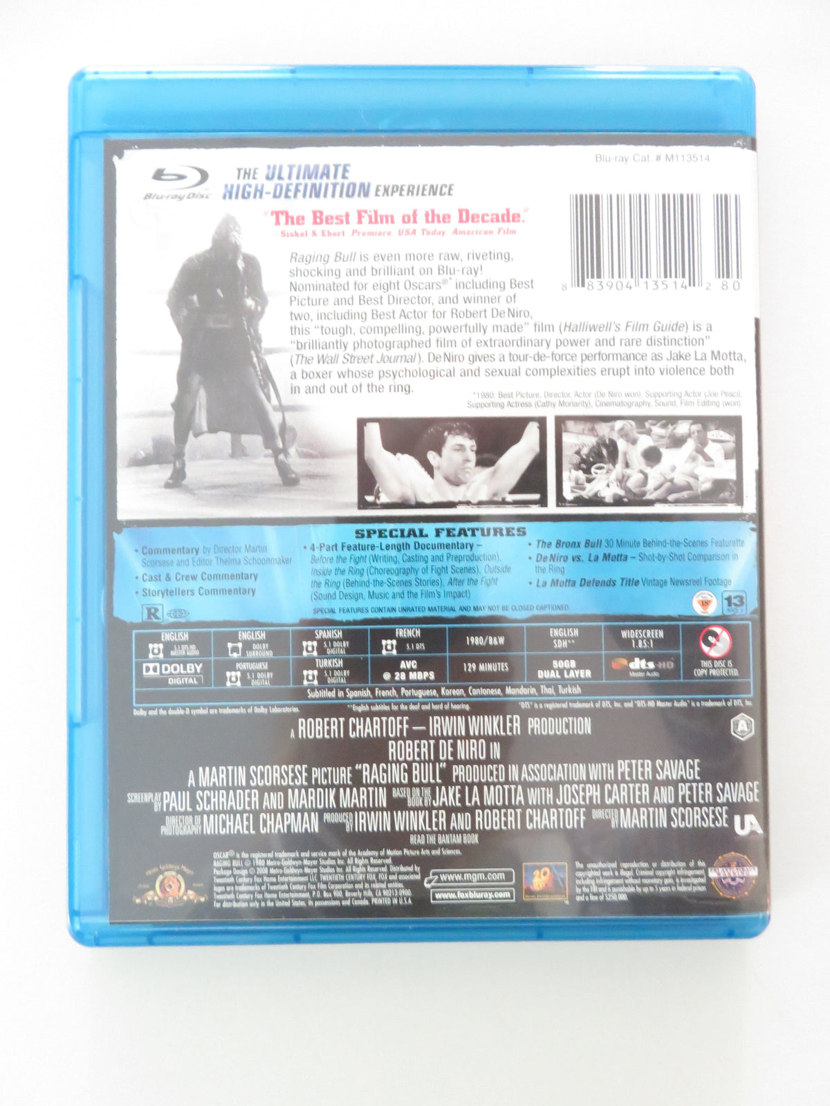 Raging Bull (BLU-RAY) Robert De Niro Cathy Moriarty Joe Pesci 1980 Region A Movie posters