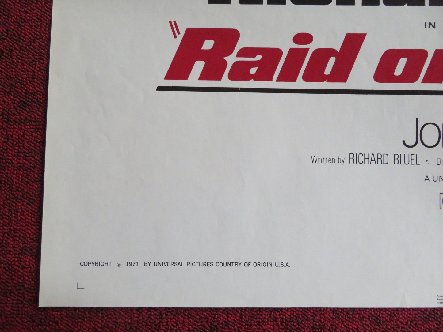 RAID ON ROMMEL FOLDED US ONE SHEET POSTER RICHARD BURTON JOHN COLICOS 1971 Rendezvous Cinema Movie posters