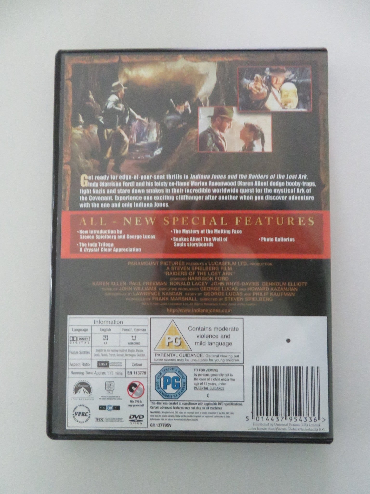 Raiders of the Lost Ark (DVD) Indiana Jones Harrison Ford 1981 Region 2 Movie posters