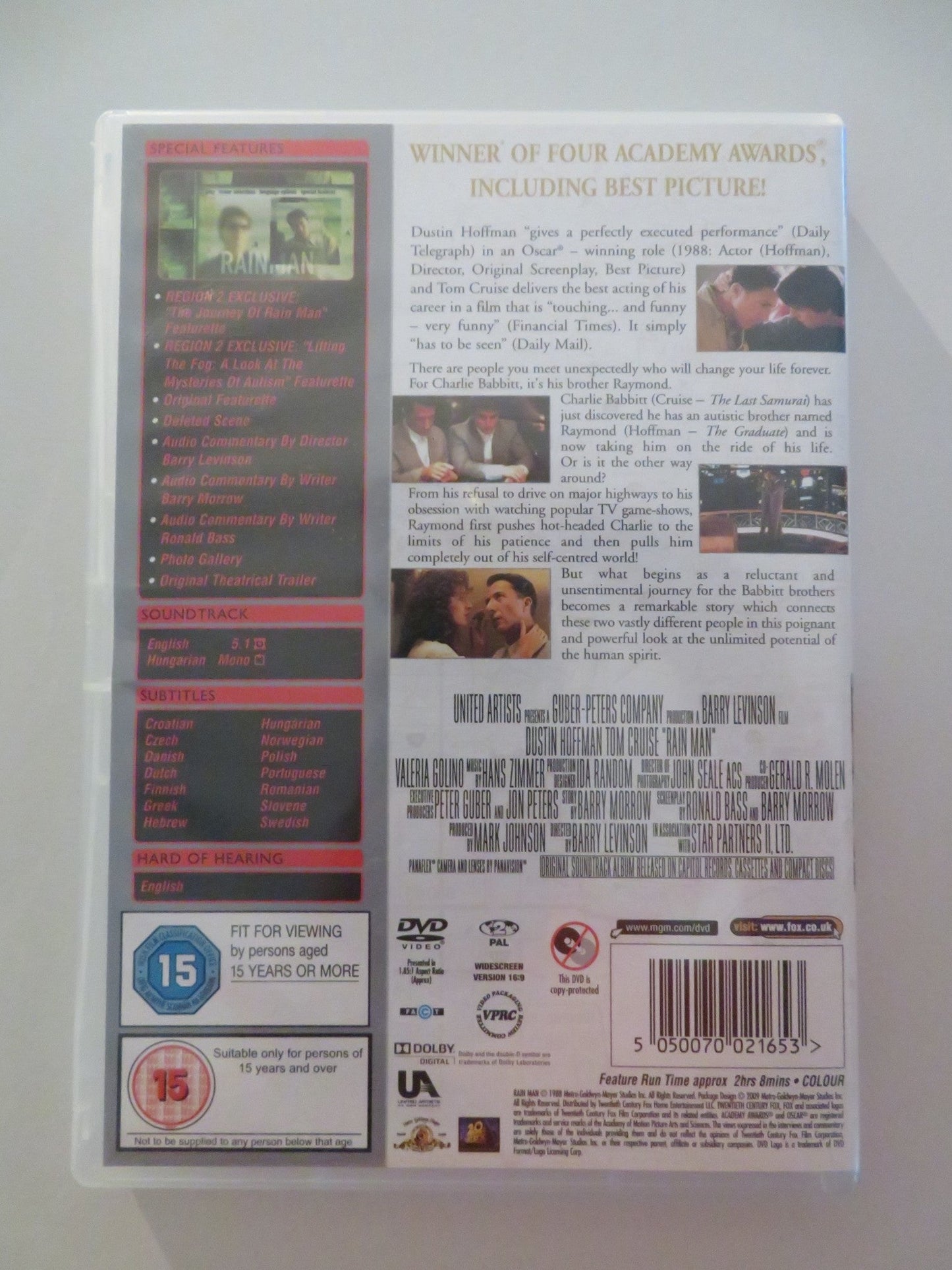 RAIN MAN - SPECIAL EDITION (DVD) TOM CRUISE DUSTIN HOFFMAN 1988 REGION 2 Movie posters