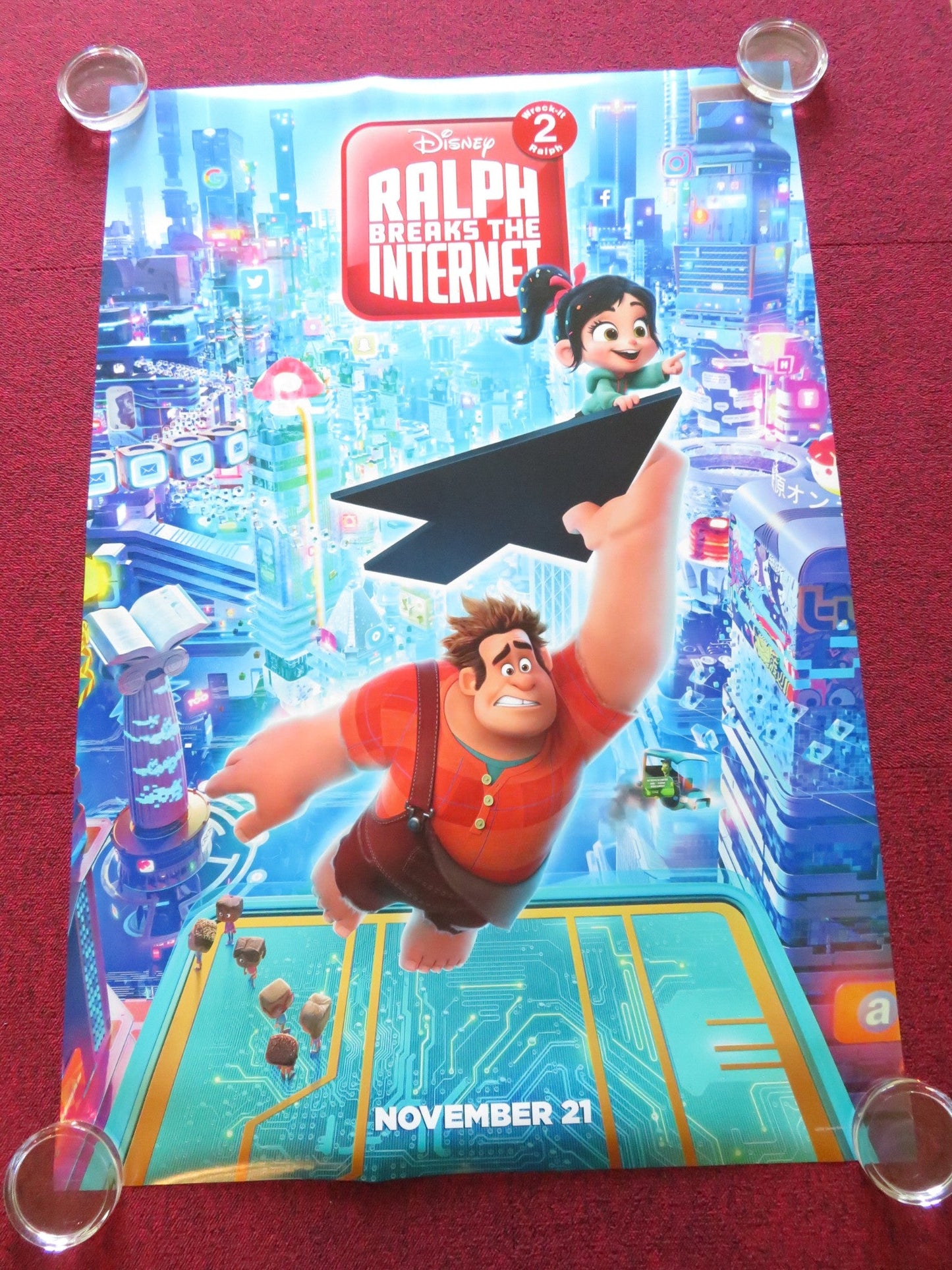 RALPH BREAKS THE INTERNET - A US ONE SHEET ROLLED POSTER DISNEY J C. REILLY 2018 Rendezvous Cinema Movie posters