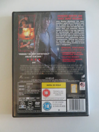 RAMBO (DVD) SYLVESTER STALLONE JULIE BENZ 2008 REGION 2 Movie posters