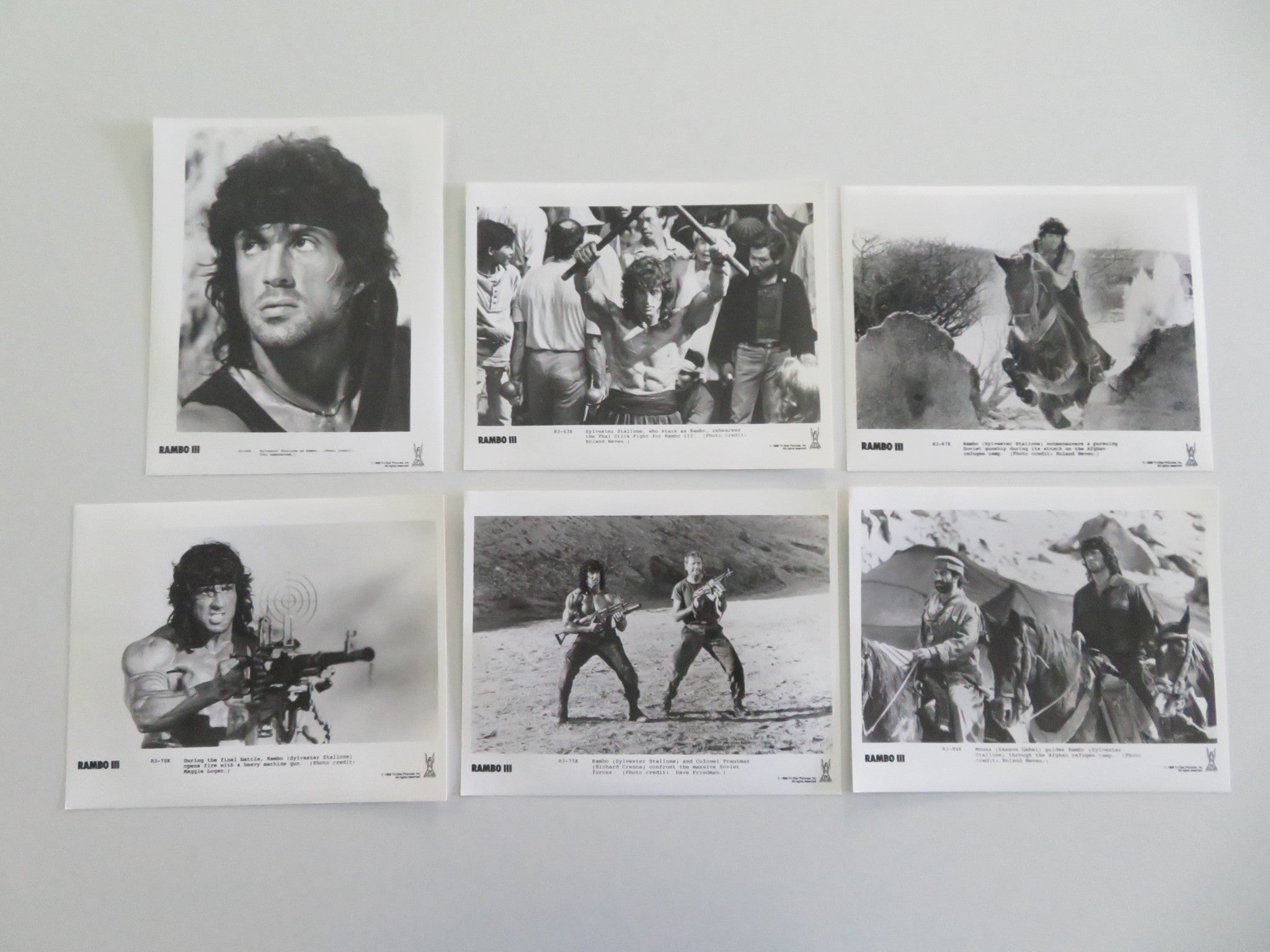 RAMBO III MOVIE STILL PHOTO LOT OF 6 SYLVESTER STALLONE RICHARD CRENNA ...