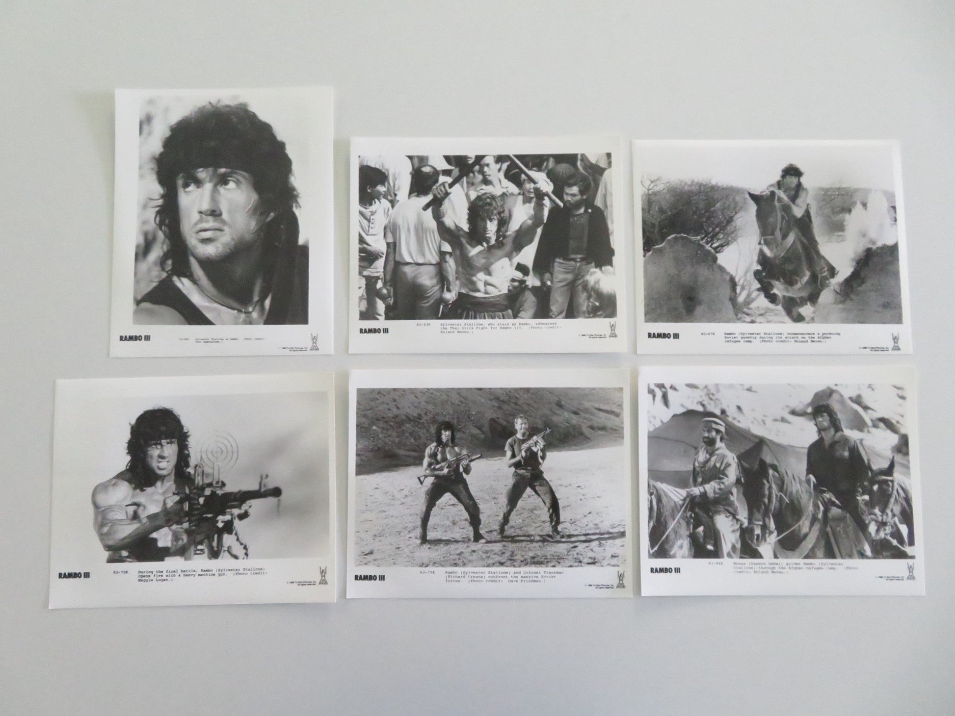 RAMBO III MOVIE STILL PHOTO LOT OF 6 SYLVESTER STALLONE RICHARD CRENNA 1988 Movie posters
