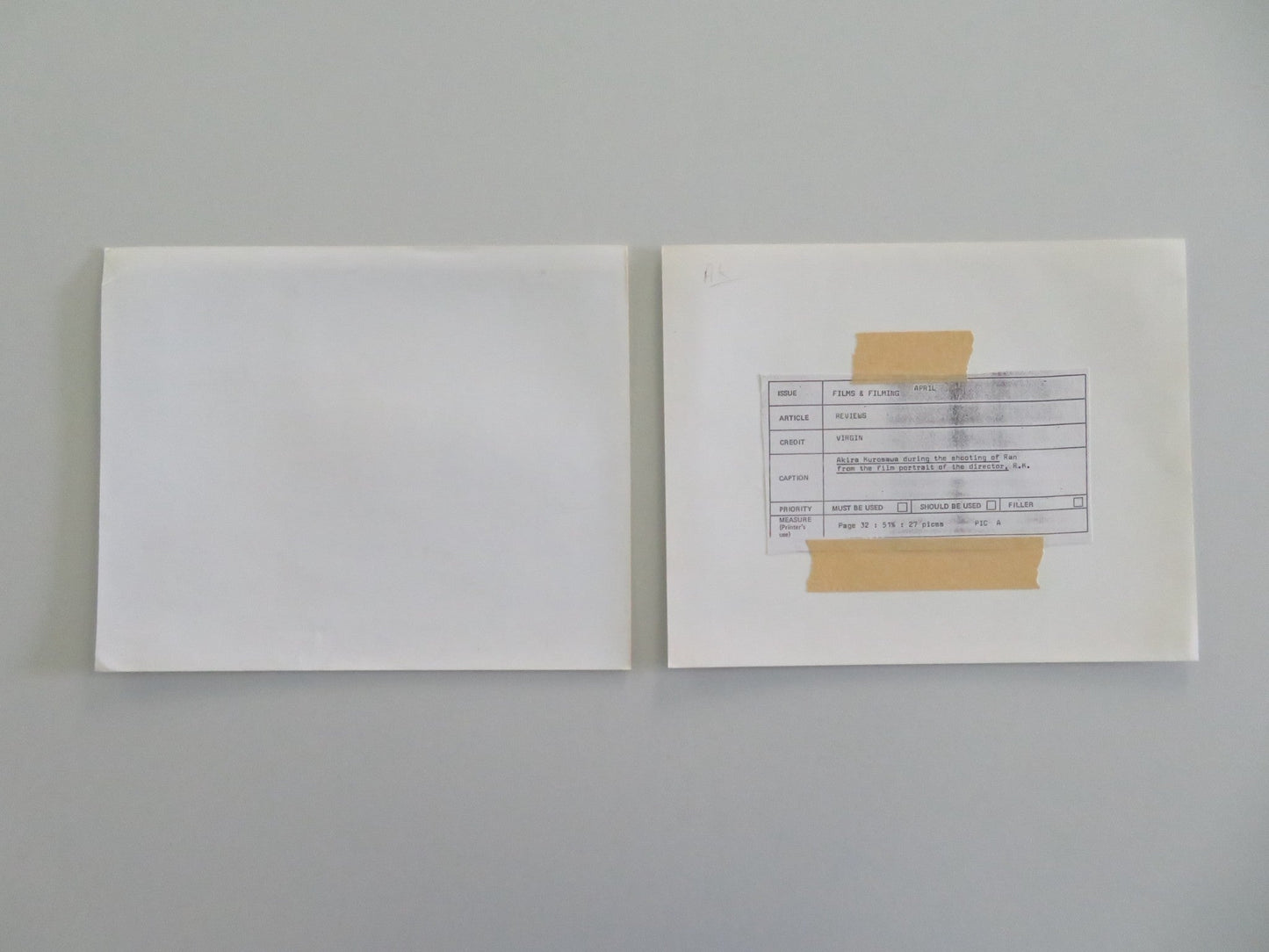 RAN MOVIE STILL PHOTO LOT OF 2 TATSUYA NAKADAI AKIRA TERAO 1985 Movie posters