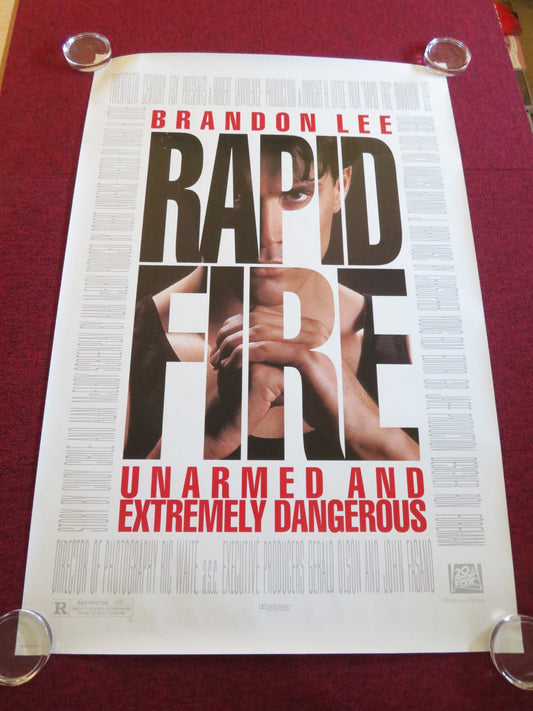 RAPID FIRE US ONE SHEET ROLLED POSTER BRANDON LEE POWER BOOTHE 1992 Rendezvous Cinema Movie posters