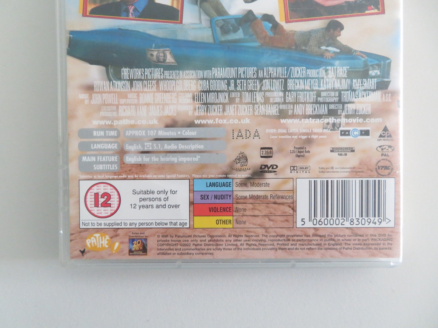 RAT RACE (DVD) ROWAN ATKINSON JOHN CLEESE 2001 REGION 2 Movie posters