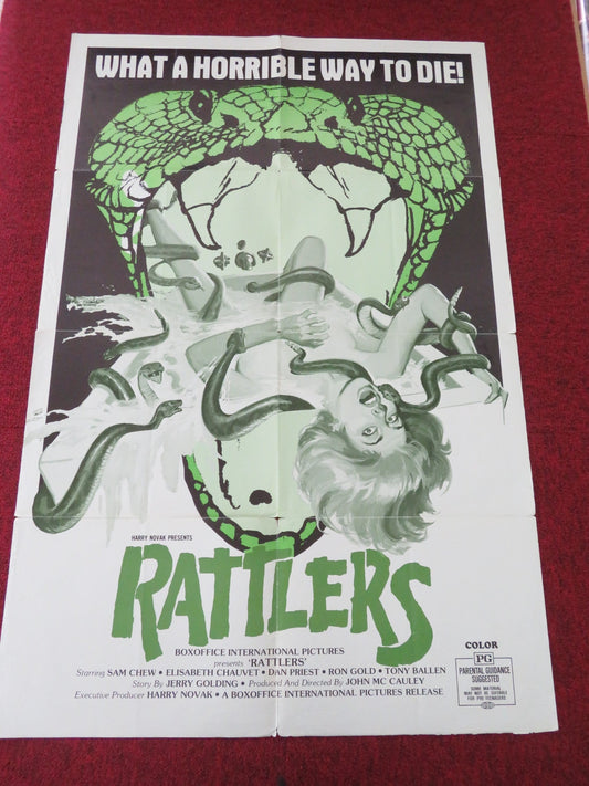 RATTLERS FOLDED US ONE SHEET POSTER SAM CHEW JR. ELISABETH CHAUVET 1976 Movie posters
