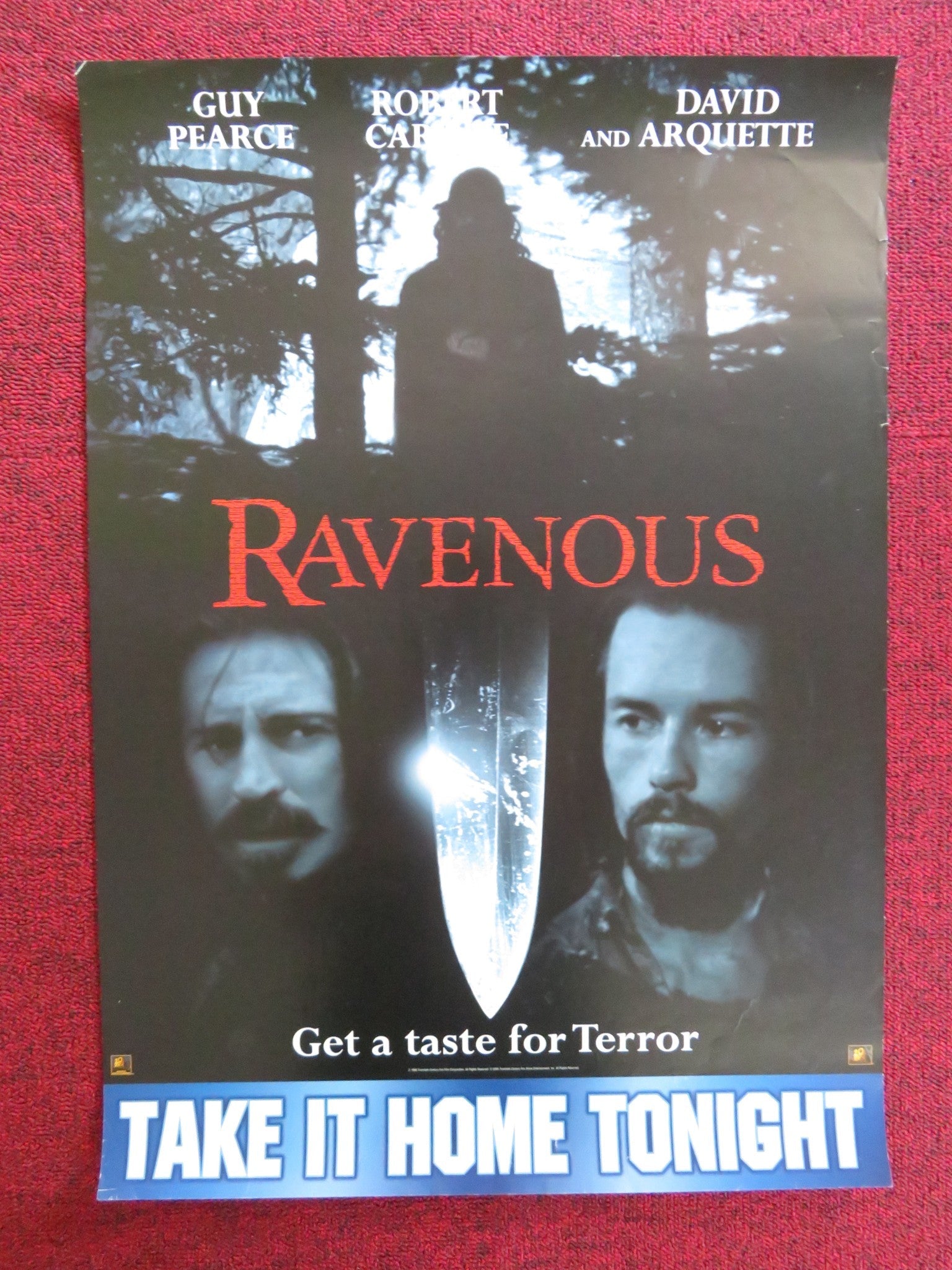 RAVENOUS VHS VIDEO POSTER GUY PEARCE ROBERT CARLYLE 1999 Rendezvous Cinema Movie posters