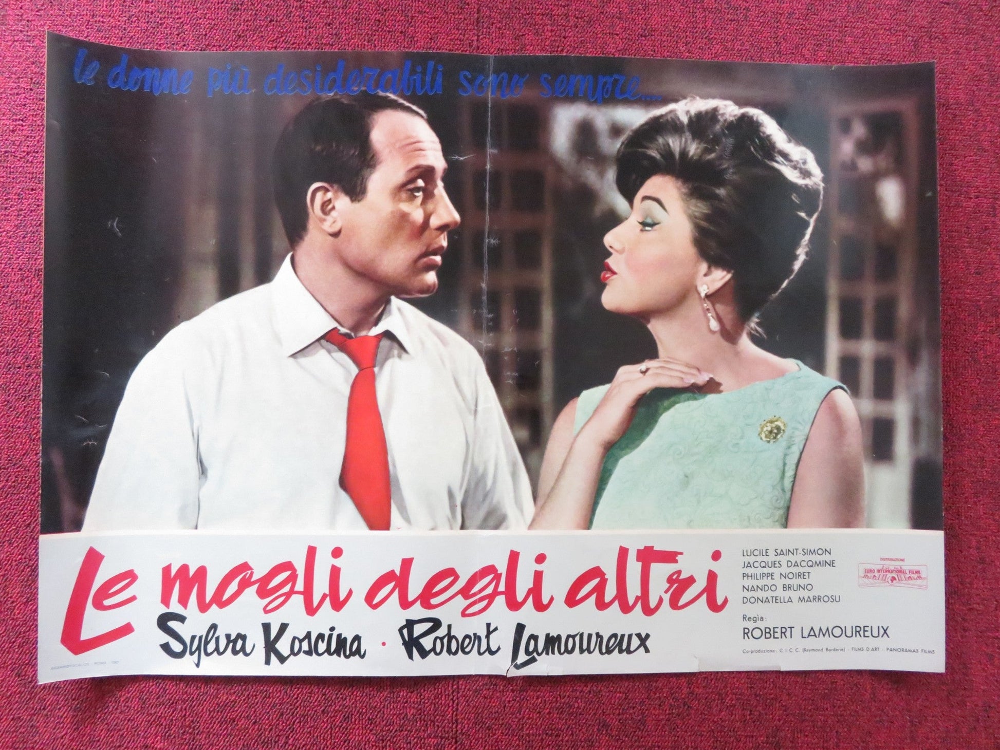 RAVISHING - D ITALIAN FOTOBUSTA POSTER ROBERT LAMOUREUX SYLVA KOSCINA 1960 Rendezvous Cinema Movie posters
