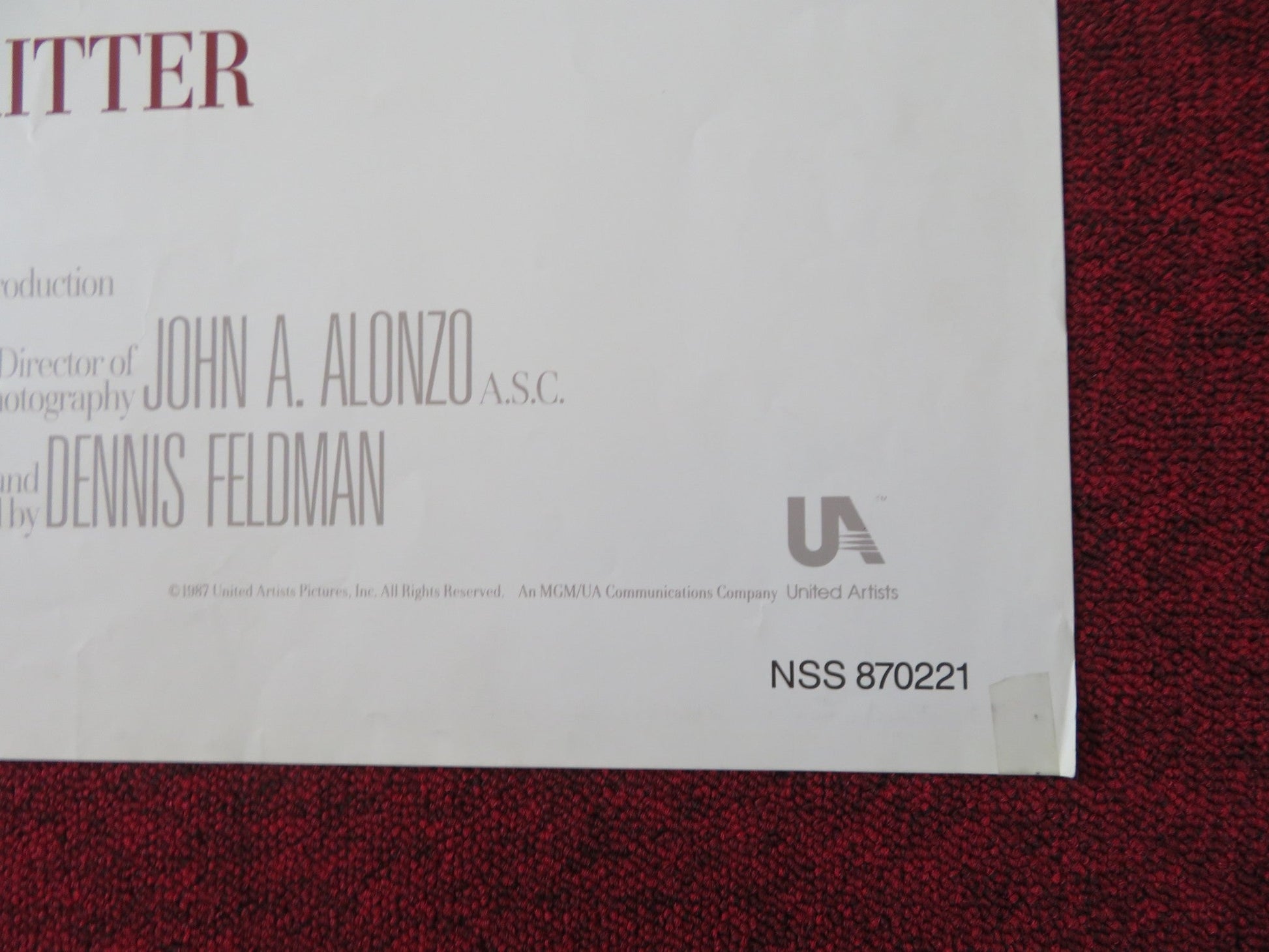 REAL MEN FOLDED US ONE SHEET POSTER JAMES BELUSHI JOHN RITTER 1987 Rendezvous Cinema Movie posters