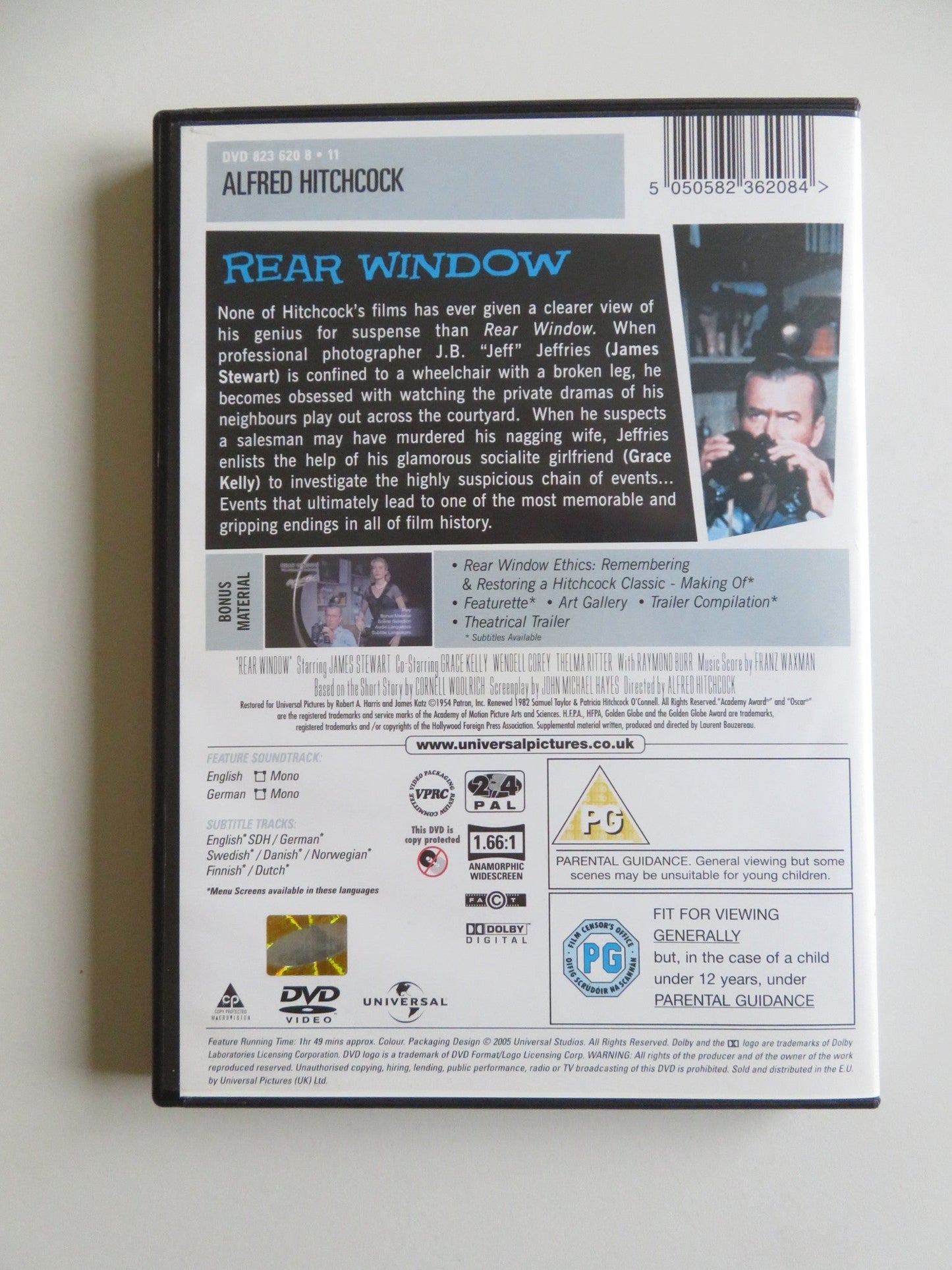 REAR WINDOW (DVD) JAMES STEWART GRACE KELLY 1954 REGION 2, 4 Movie posters