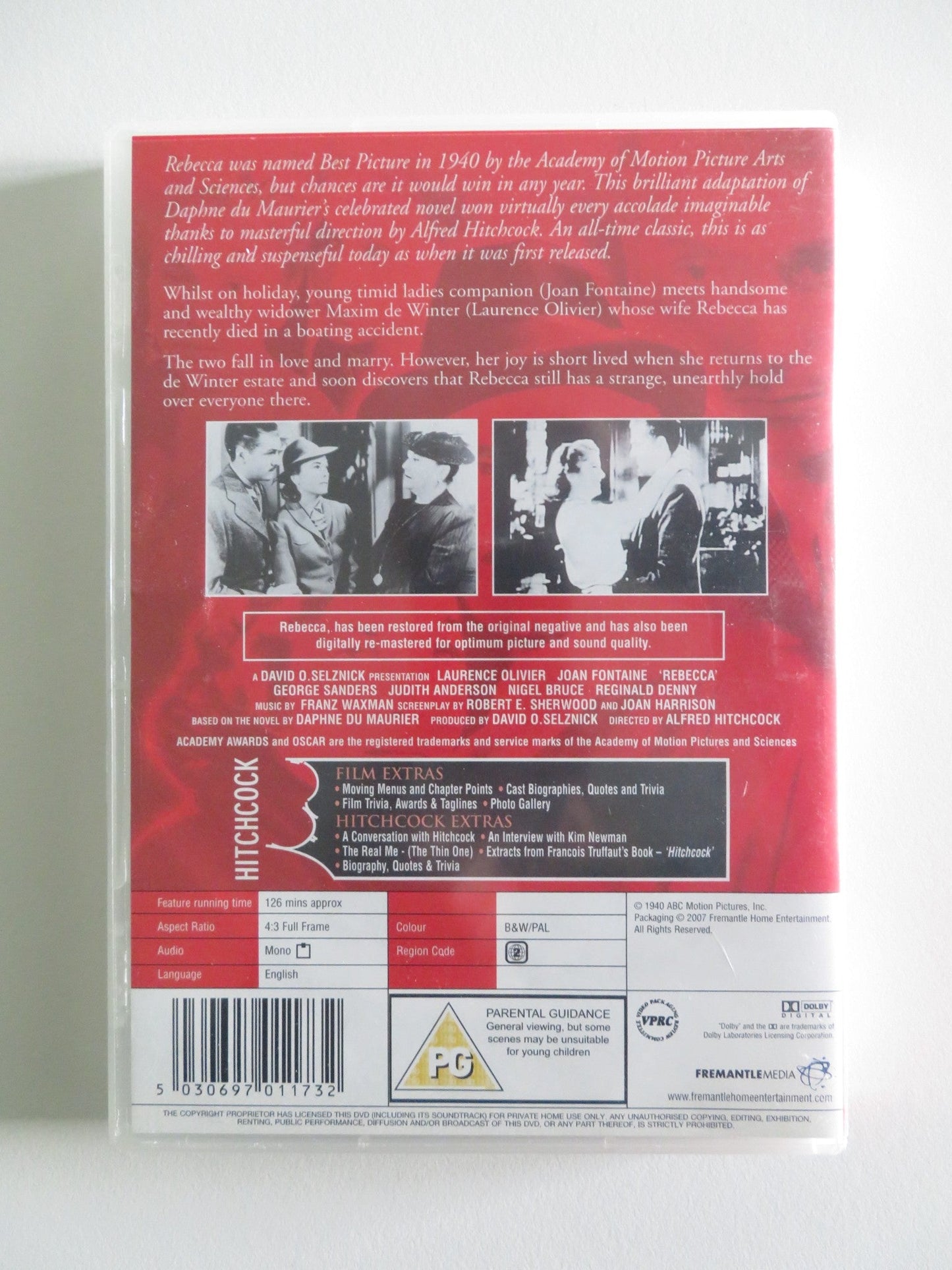 REBECCA (DVD) LAURENCE OLIVIER JOAN FONTAINE 1940 REGION 2 Rendezvous Cinema Movie posters