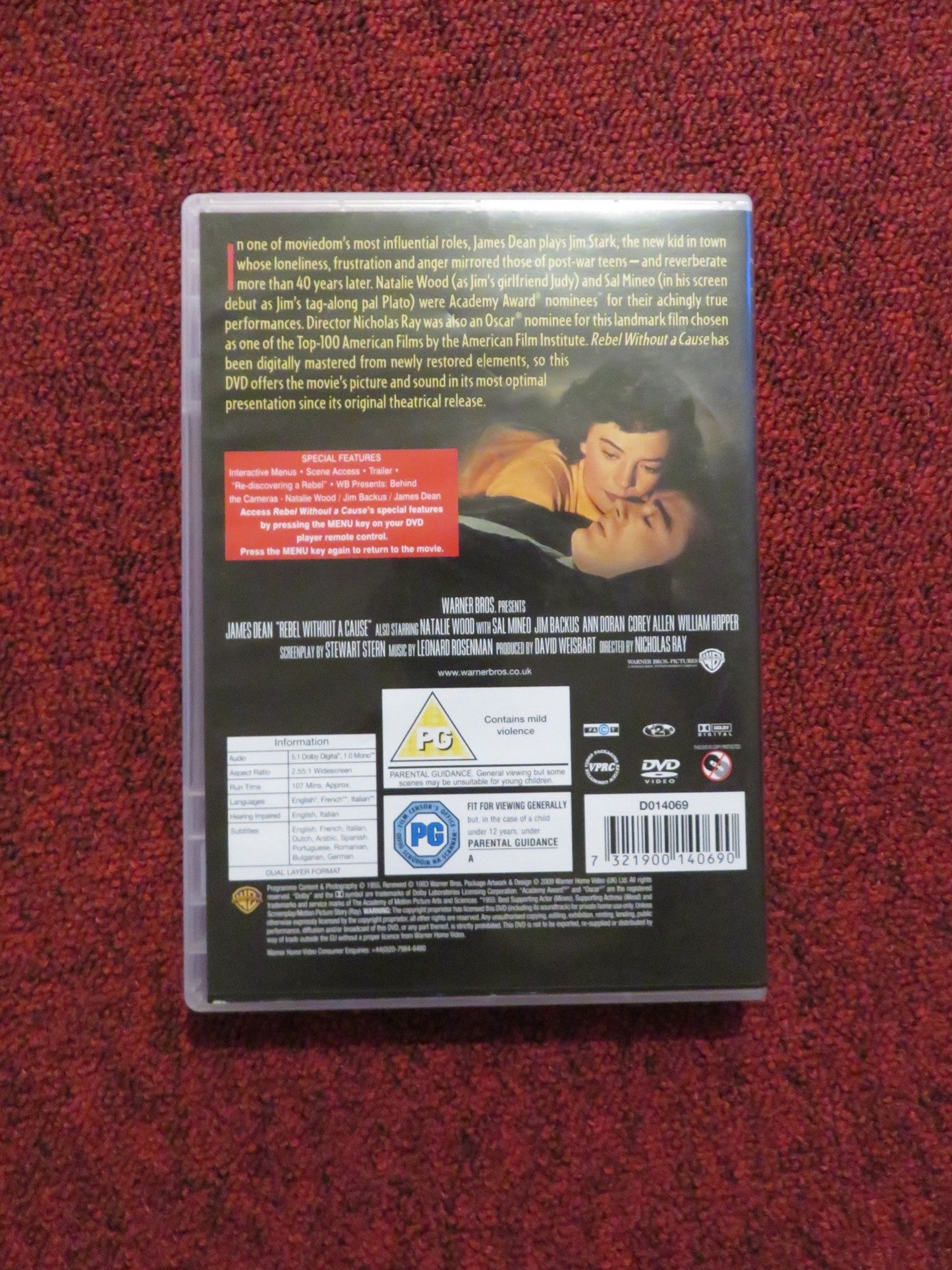 REBEL WITHOUT A CAUSE (DVD) JAMES DEAN NATALIE WOOD 1955 REGION 2 Rendezvous Cinema Movie posters