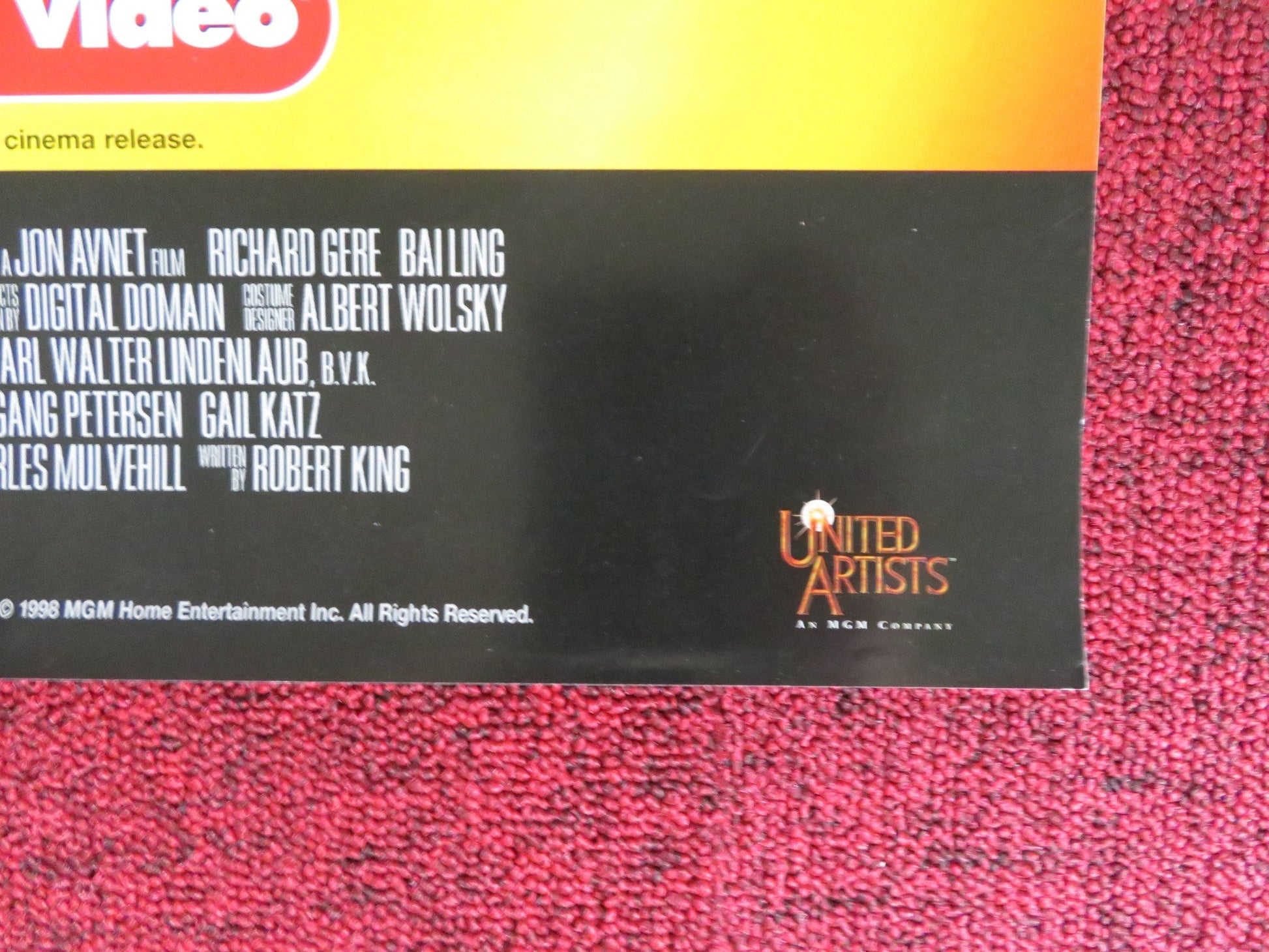 RED CORNER VHS POSTER POSTER RICHARD GERE BAI LING 1997 Rendezvous Cinema Movie posters