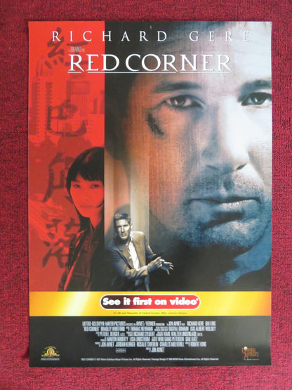 RED CORNER VHS POSTER POSTER RICHARD GERE BAI LING 1997 Rendezvous Cinema Movie posters