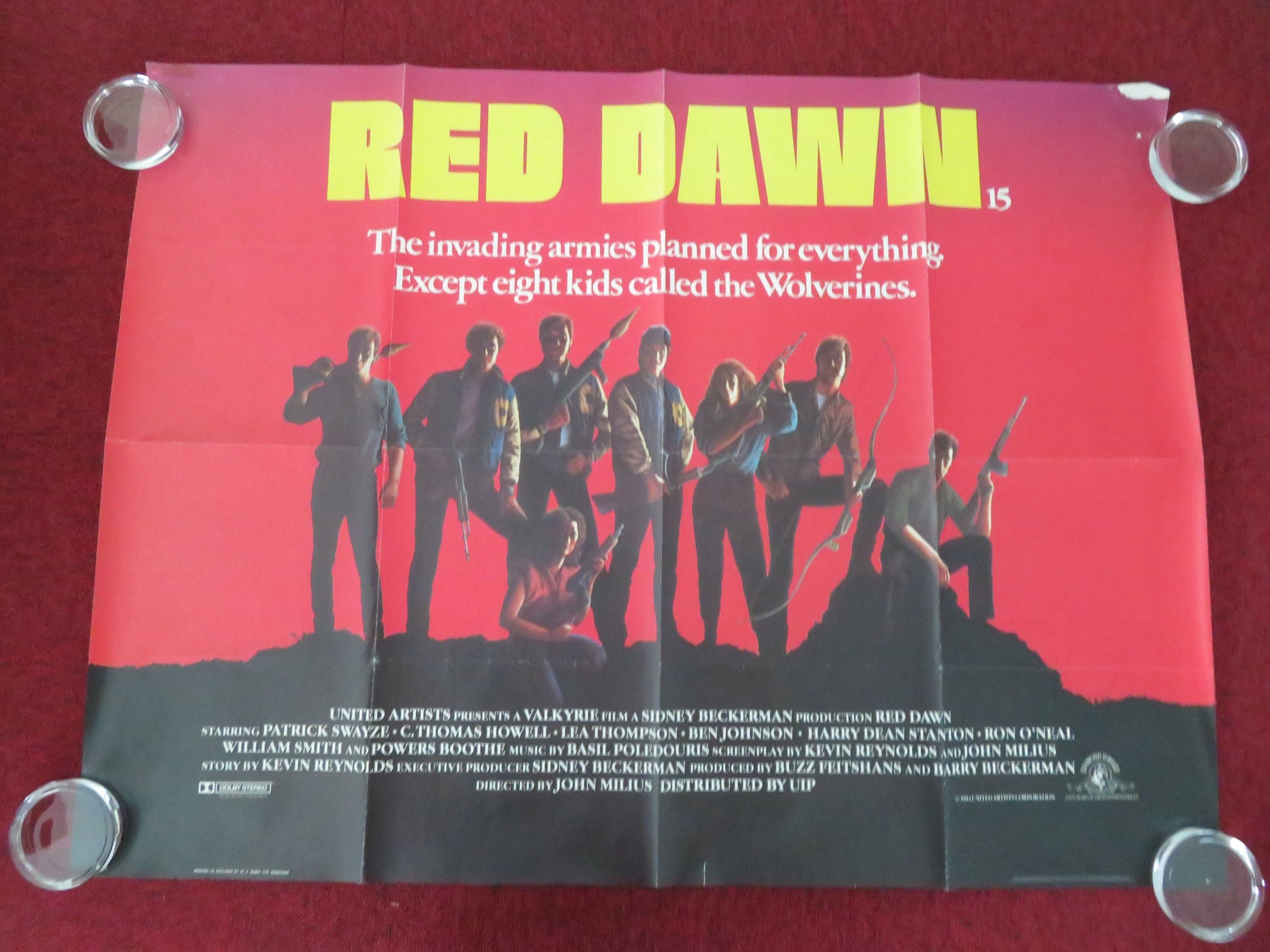 Red Dawn UK Quad Rolled Poster Patrick Swayze Jennifer Grey Charlie Sheen 1984 Movie posters