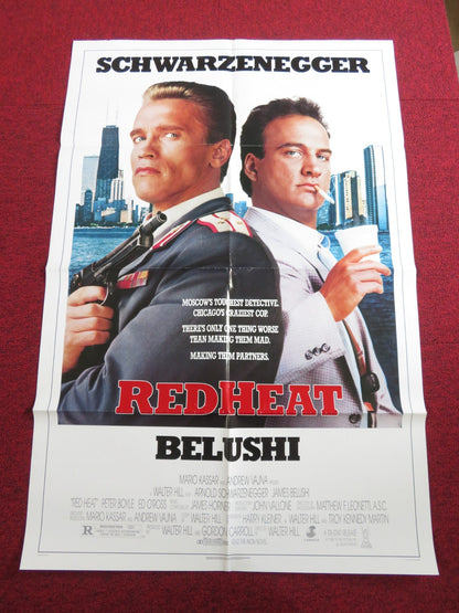 RED HEAT FOLDED US ONE SHEET POSTER SCHWARZENEGGER BELUSHI 1988 Rendezvous Cinema Movie posters