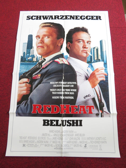 RED HEAT FOLDED US ONE SHEET POSTER SCHWARZENEGGER BELUSHI 1988 Rendezvous Cinema Movie posters