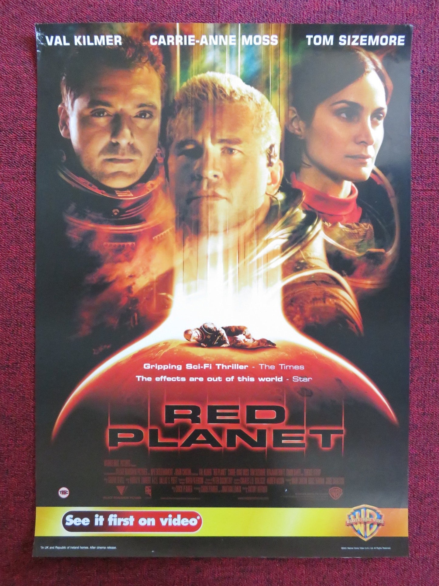 RED PLANET VHS VIDEO POSTER VAL KILMER CARRIE - ANNE MOSS 2000 Rendezvous Cinema Movie posters