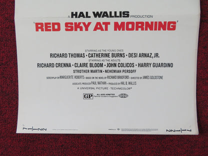 RED SKY AT MORNING US INSERT POSTER RICHARD THOMAS CATHRINE BURNS 1971 Rendezvous Cinema Movie posters