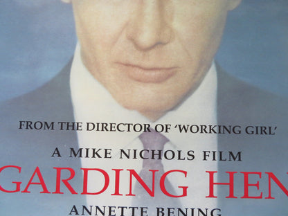 REGARDING HENRY UK QUAD ROLLED POSTER HARRISON FORD ANNETTE BENING 1991 Rendezvous Cinema Movie posters