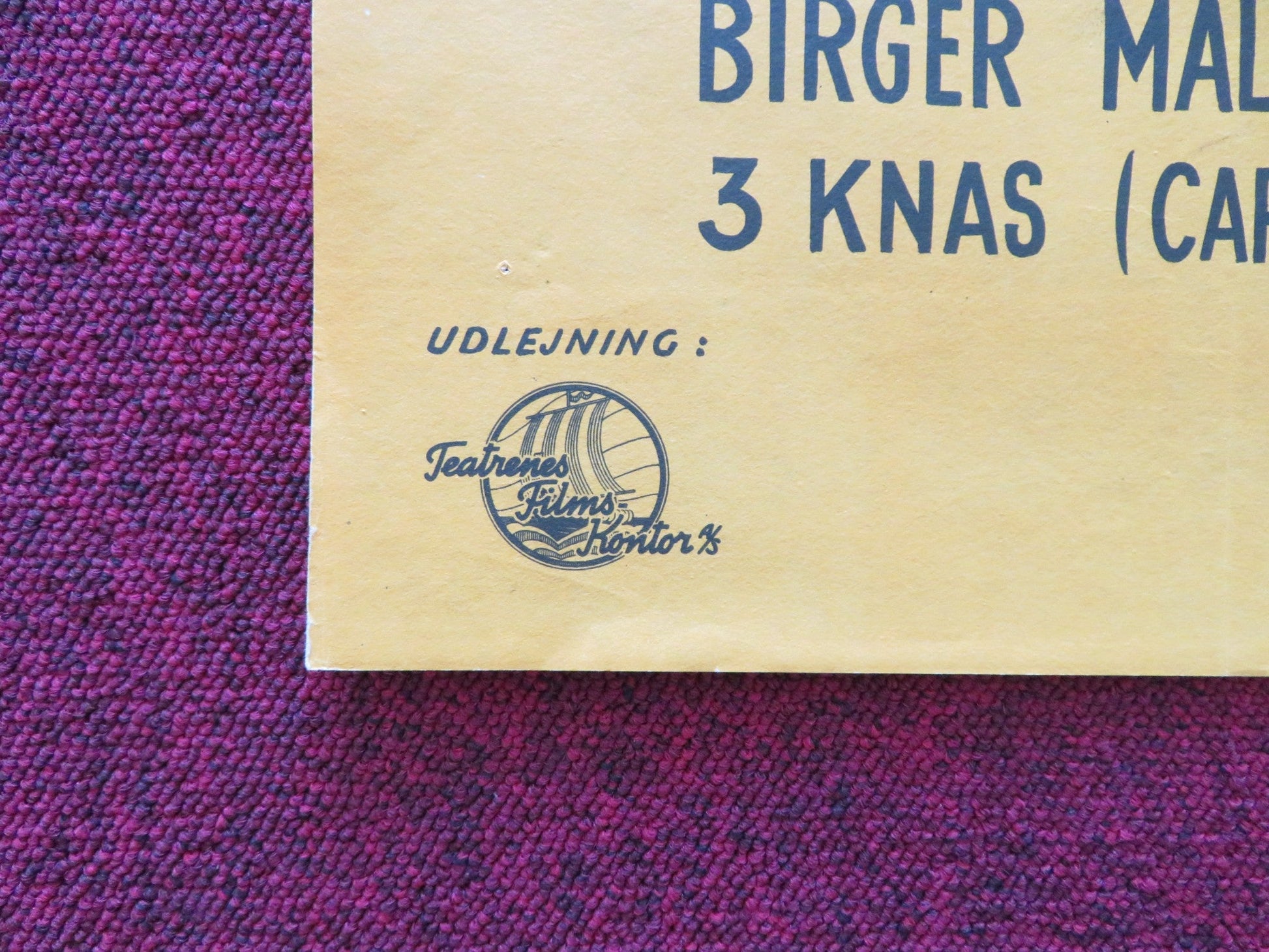 REGEMENTETS ROS DANISH POSTER ROLLED BIRGER MALMSTEN BENGT LOGARDT 1954 Rendezvous Cinema Movie posters