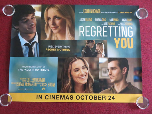 REGRETTING YOU UK QUAD ROLLED POSTER ALLISON WILLIAMS DAVE FRANCO 2025 Movie posters