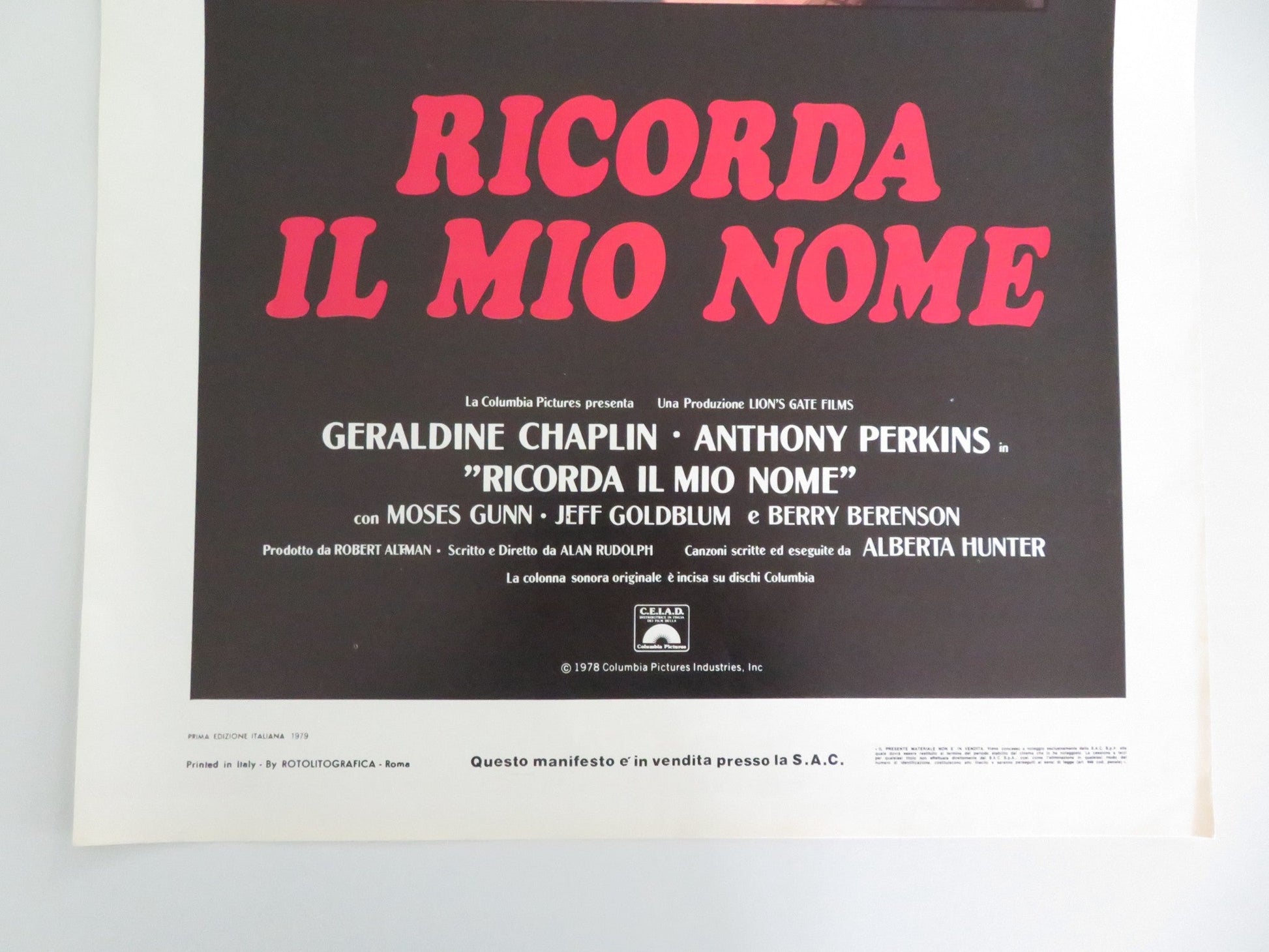 REMEMBER MY NAME ITALIAN LOCANDINA POSTER CHAPLINE ANTHONY PERKINS 1978 Movie posters
