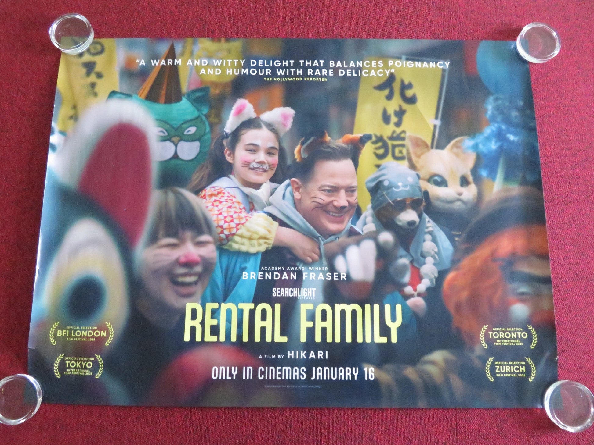 RENTAL FAMILY UK QUAD ROLLED POSTER BRENDAN FRASER HELEN SADLER 2025 Movie posters