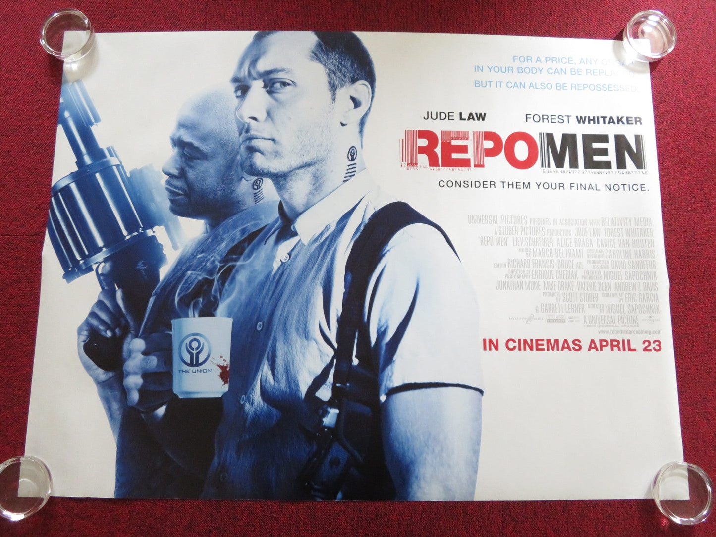 REPO MEN UK QUAD ROLLED POSTER JUDE LAW FOREST WHITAKER 2010 Rendezvous Cinema Movie posters