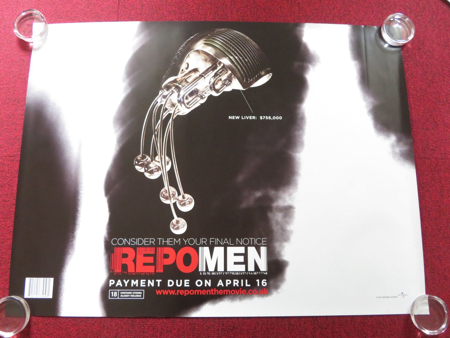 REPO MEN UK QUAD ROLLED POSTER JUDE LAW FOREST WHITAKER 2010 Rendezvous Cinema Movie posters