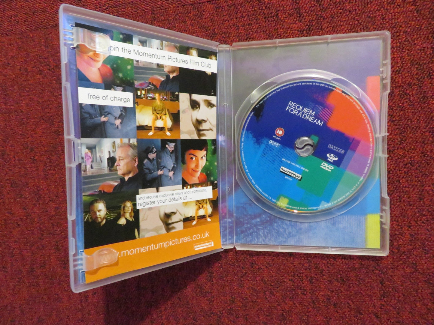 REQUIEM FOR A DREAM (DVD) JARED LETO JENNIFER CONNELLY 2000 REGION 2 Rendezvous Cinema Movie posters