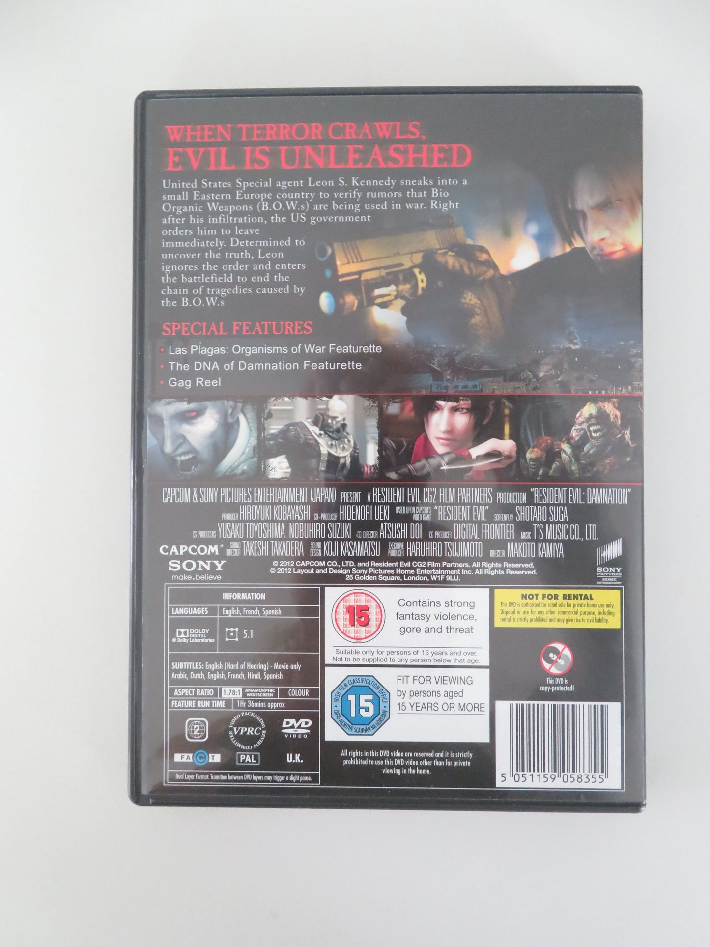 Resident Evil: Damnation (DVD) Matthew Mercer 2012 Region 2 Movie posters