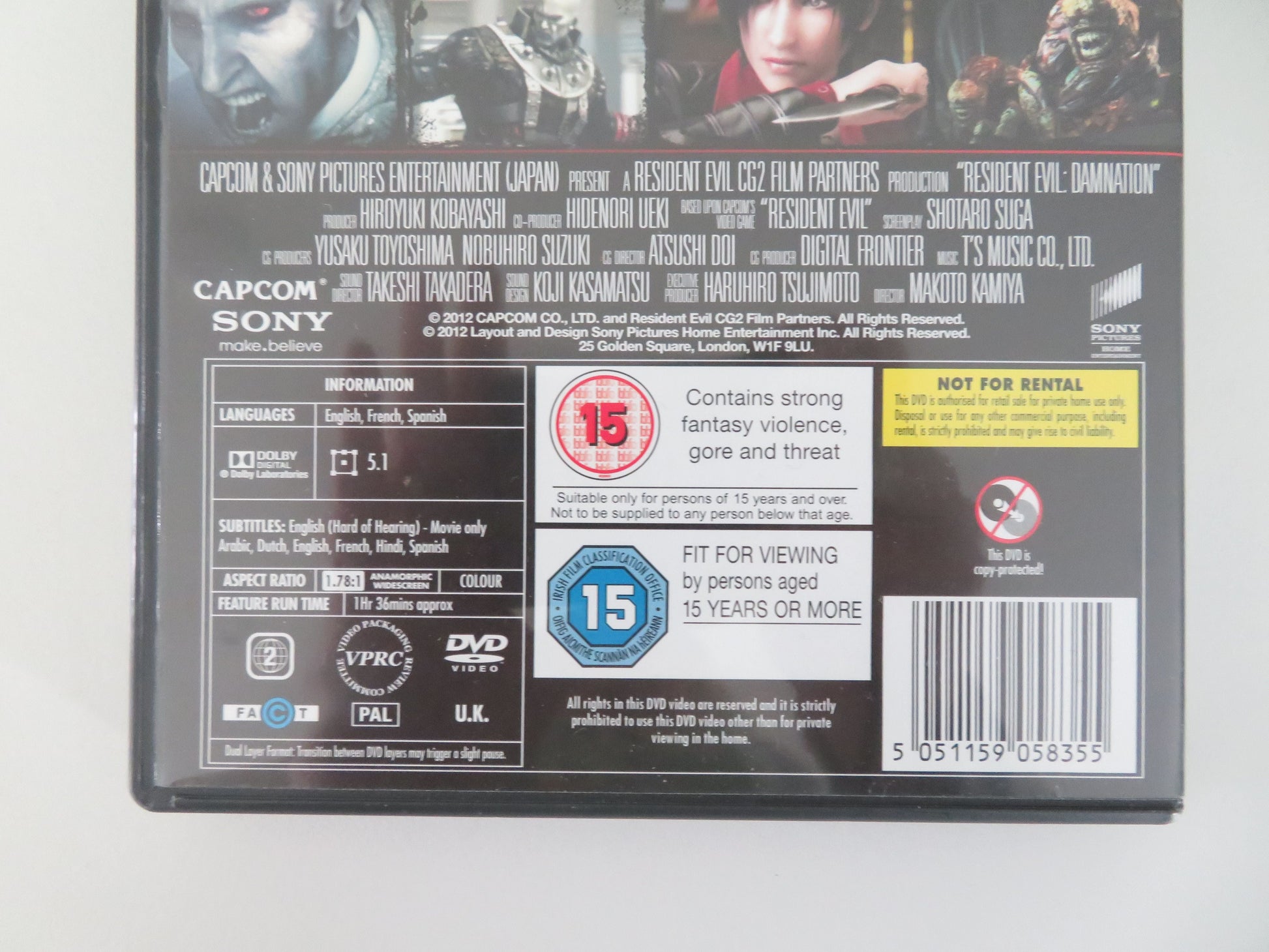 Resident Evil: Damnation (DVD) Matthew Mercer 2012 Region 2 Movie posters
