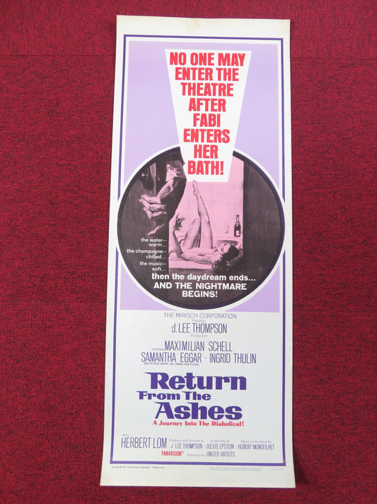RETURN FROM THE ASHES US INSERT POSTER MAXIMILIAN SCHELL INGRID THULIN 1965 Rendezvous Cinema Movie posters