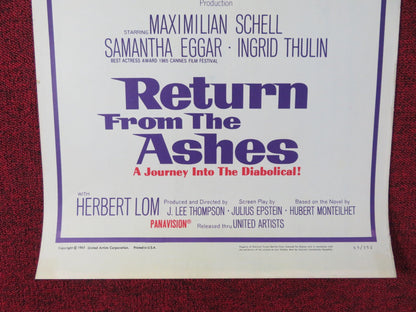 RETURN FROM THE ASHES US INSERT POSTER MAXIMILIAN SCHELL INGRID THULIN 1965 Rendezvous Cinema Movie posters