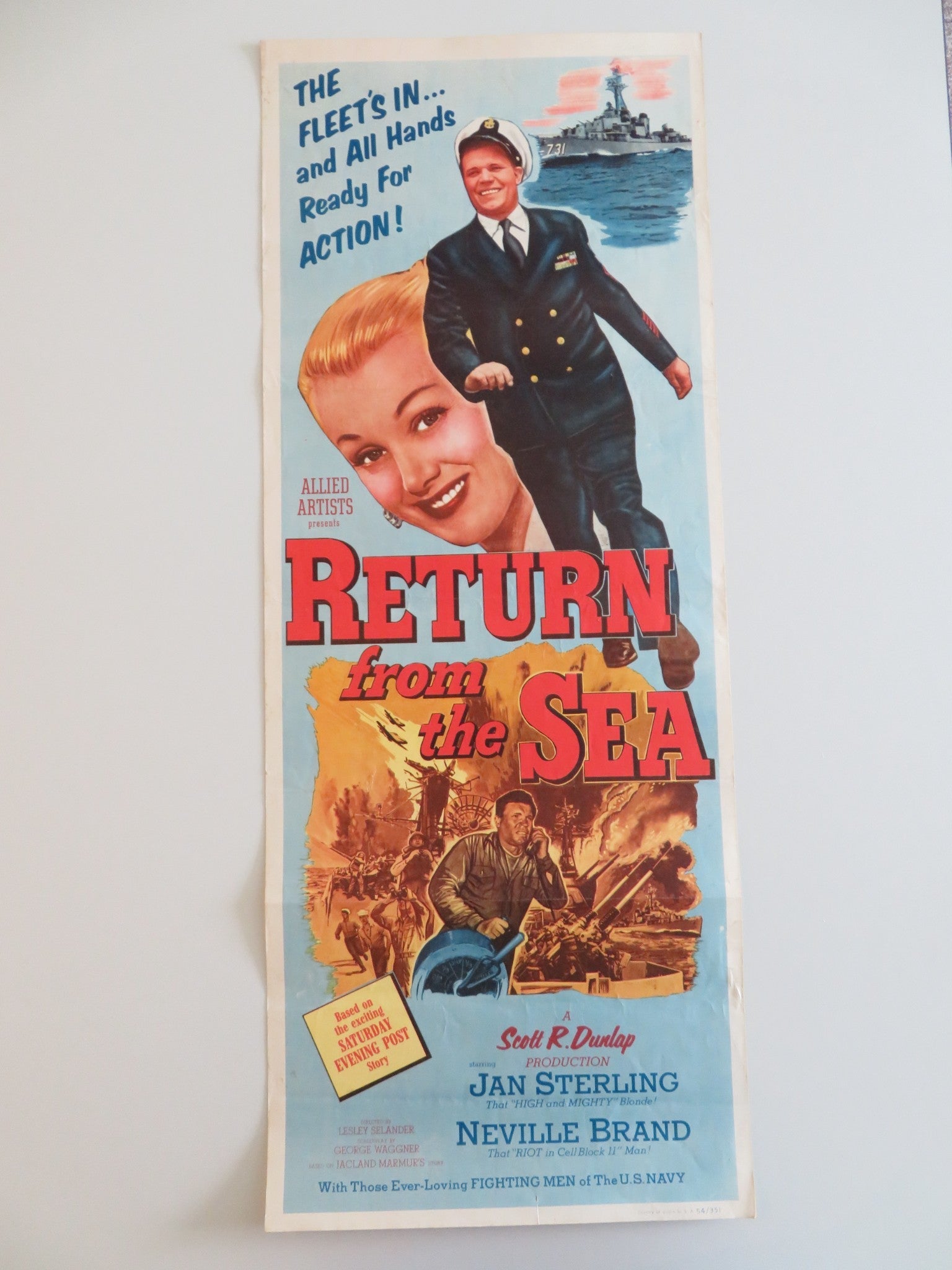RETURN FROM THE SEA US INSERT POSTER JAN STERLING NEVILLE BRAND 1954 Rendezvous Cinema Movie posters