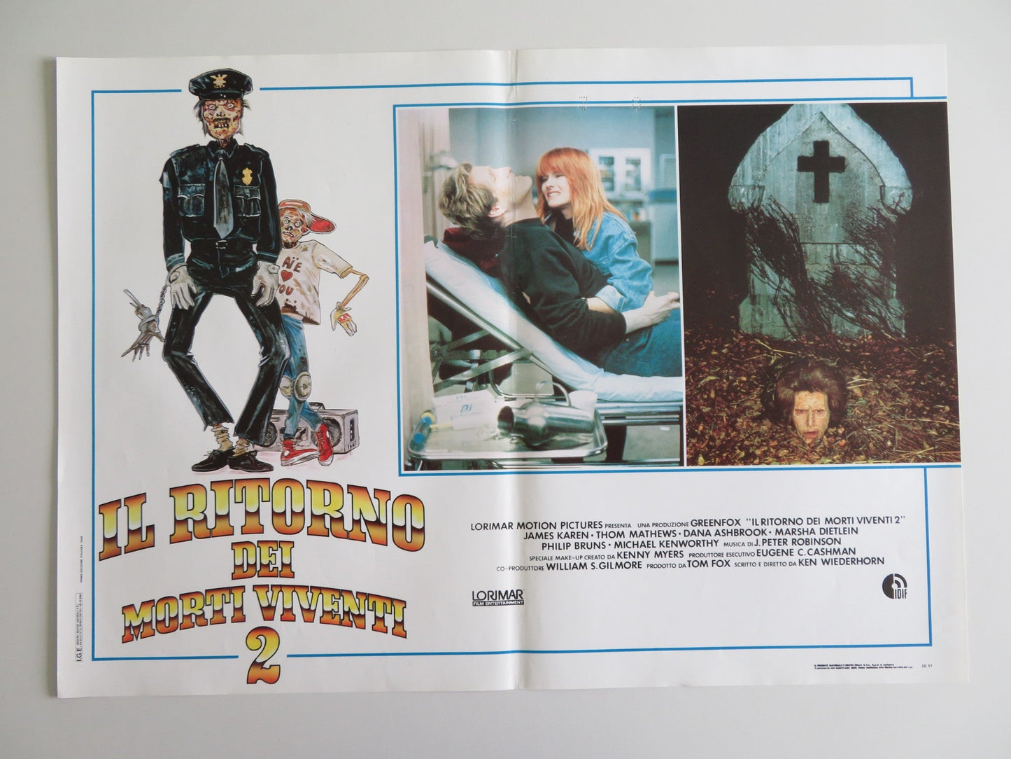 RETURN OF THE LIVING DEAD 2 - F ITALIAN FOTOBUSTA POSTER JAMES KAREN 1988 Rendezvous Cinema Movie posters