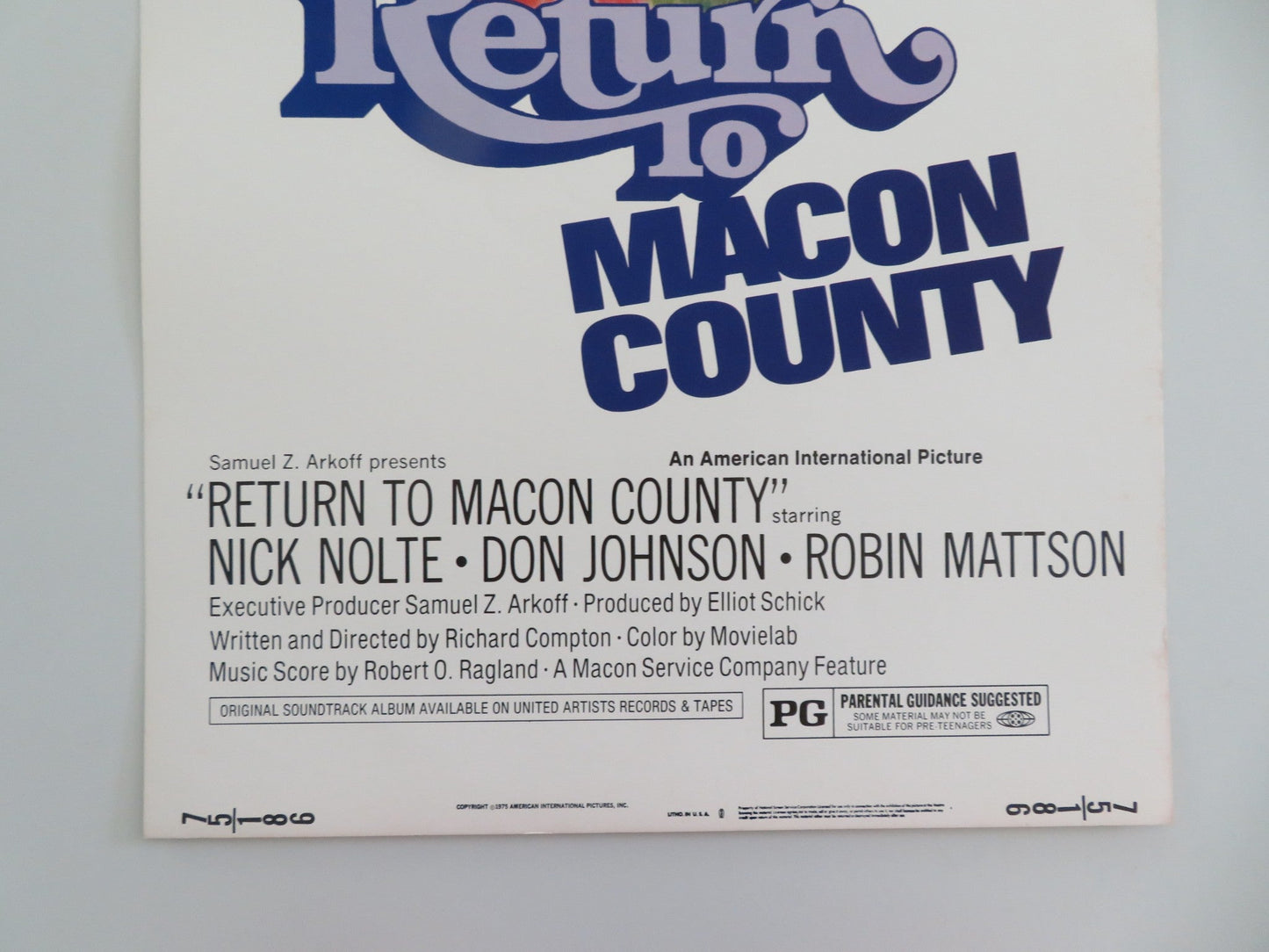 RETURN TO MACON COUNTY US INSERT POSTER NICK NOLTE DON JOHNSON 1975 Movie posters
