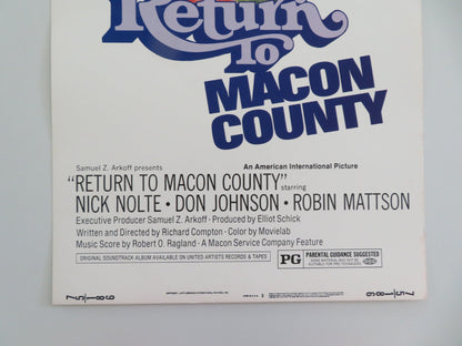 RETURN TO MACON COUNTY US INSERT POSTER NICK NOLTE DON JOHNSON 1975 Movie posters