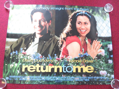 RETURN TO ME UK QUAD ROLLED POSTER DAVID DUCHOVNY MINNIE DRIVER 2000 Rendezvous Cinema Movie posters