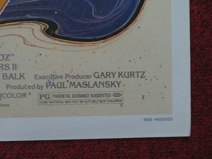 RETURN TO OZ FOLDED US ONE SHEET POSTER DISNEY FAIRUZA BALK NICOL WILKINSON 1985 Movie posters