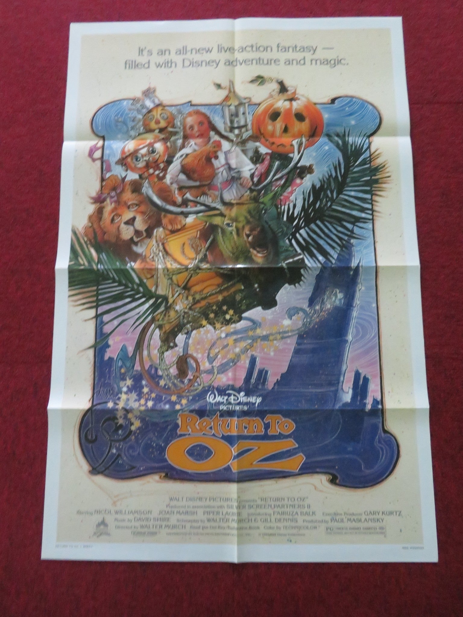 RETURN TO OZ FOLDED US ONE SHEET POSTER DISNEY FAIRUZA BALK NICOL WILKINSON 1985 Movie posters