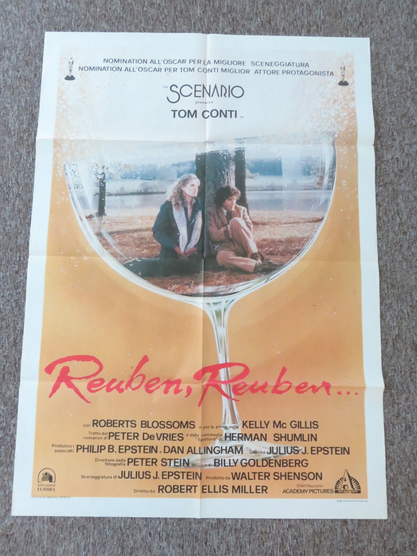 REUBEN, REUBEN ITALIAN 2 FOGLIO POSTER TOM CONTI KELLY MCGILLIS 1985 Rendezvous Cinema Movie posters