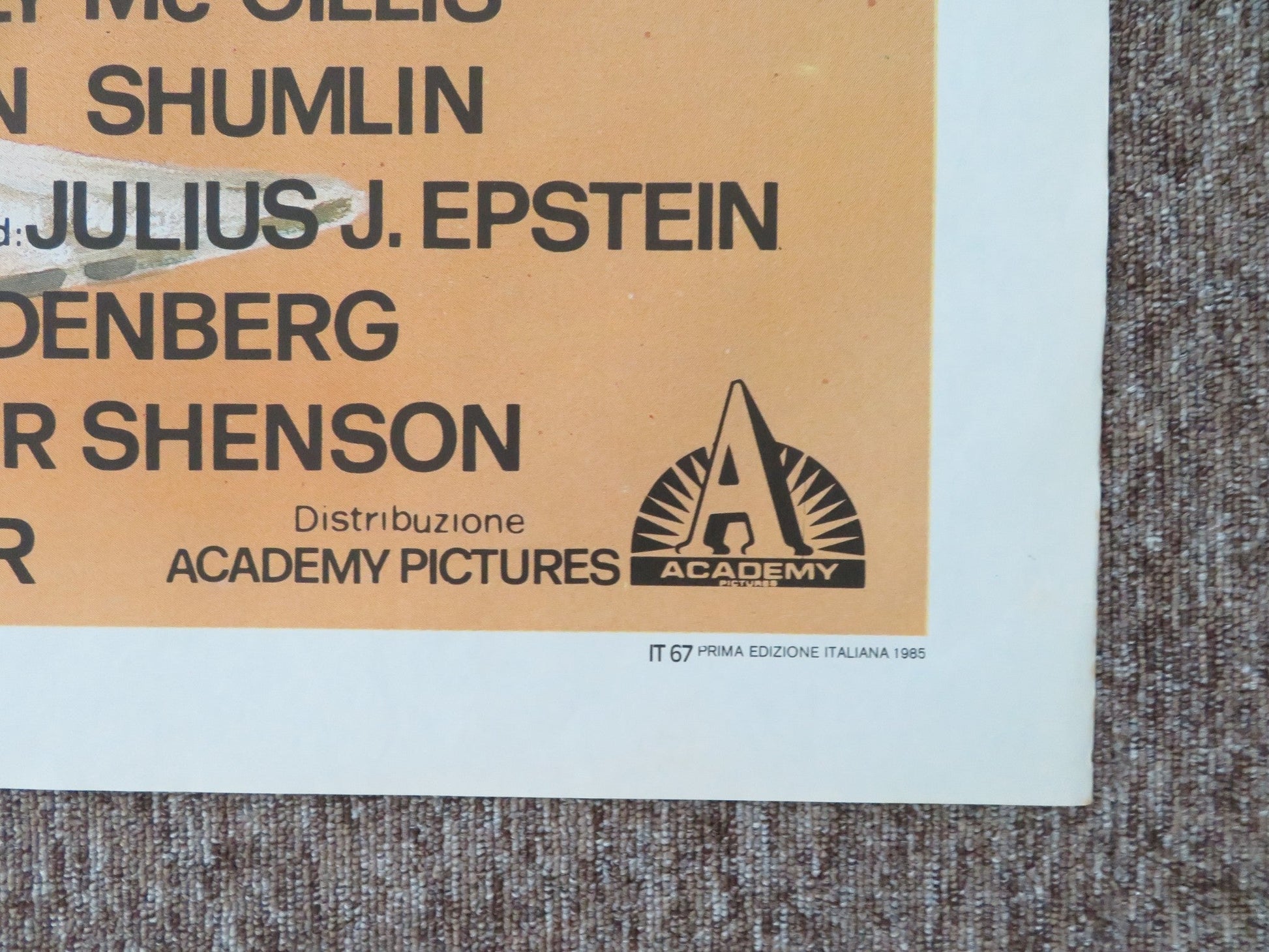 REUBEN, REUBEN ITALIAN 2 FOGLIO POSTER TOM CONTI KELLY MCGILLIS 1985 Rendezvous Cinema Movie posters