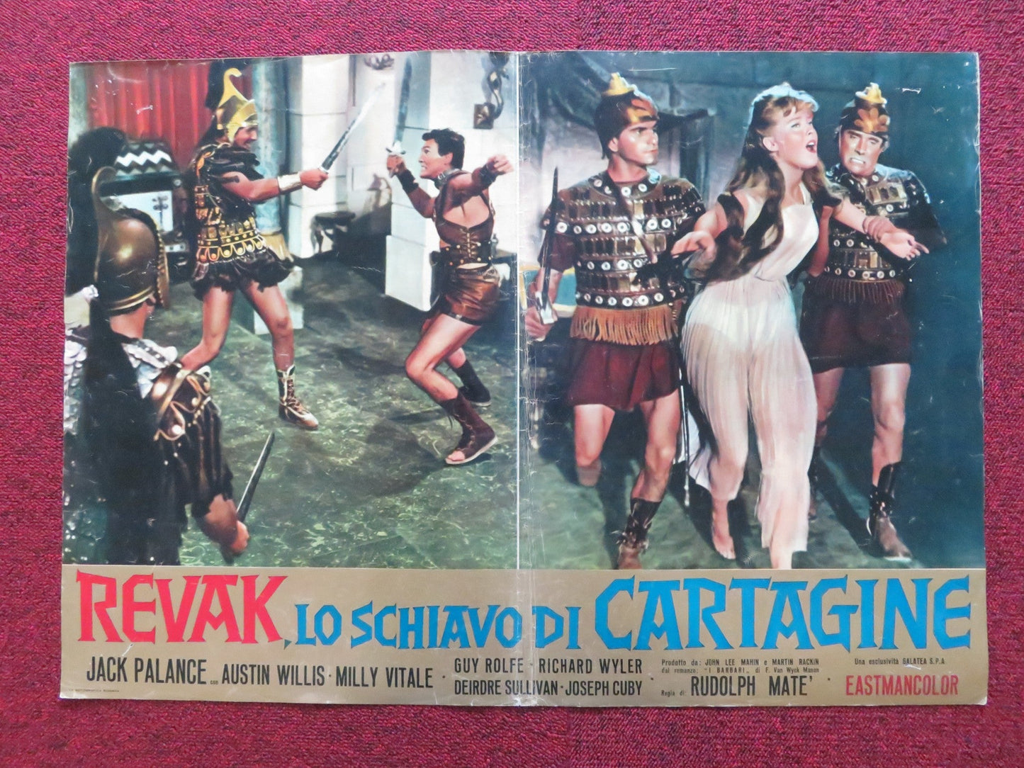 REVAK, LO SCHIAVO DI CARTAGINE - A ITALIAN FOTOBUSTA POSTER JACK PALANCE 1960 Rendezvous Cinema Movie posters