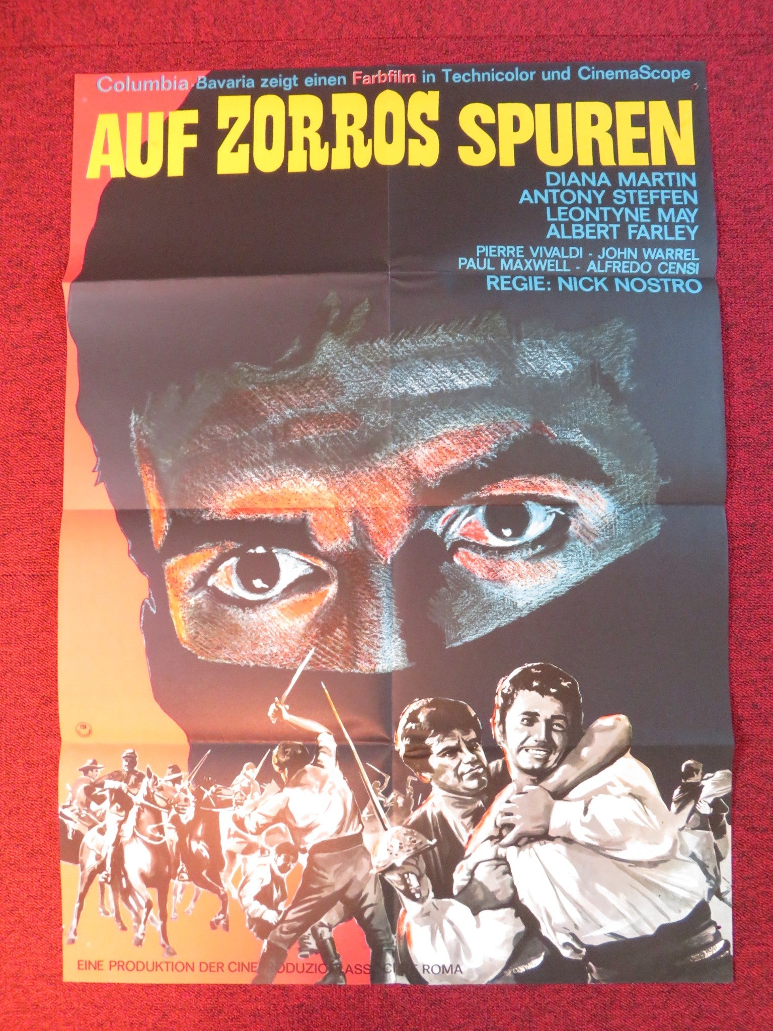 REVENGE OF THE BLACK KNIGHT GERMAN A1 POSTER FOLDED DIANA MARTIN 1966 Rendezvous Cinema Movie posters